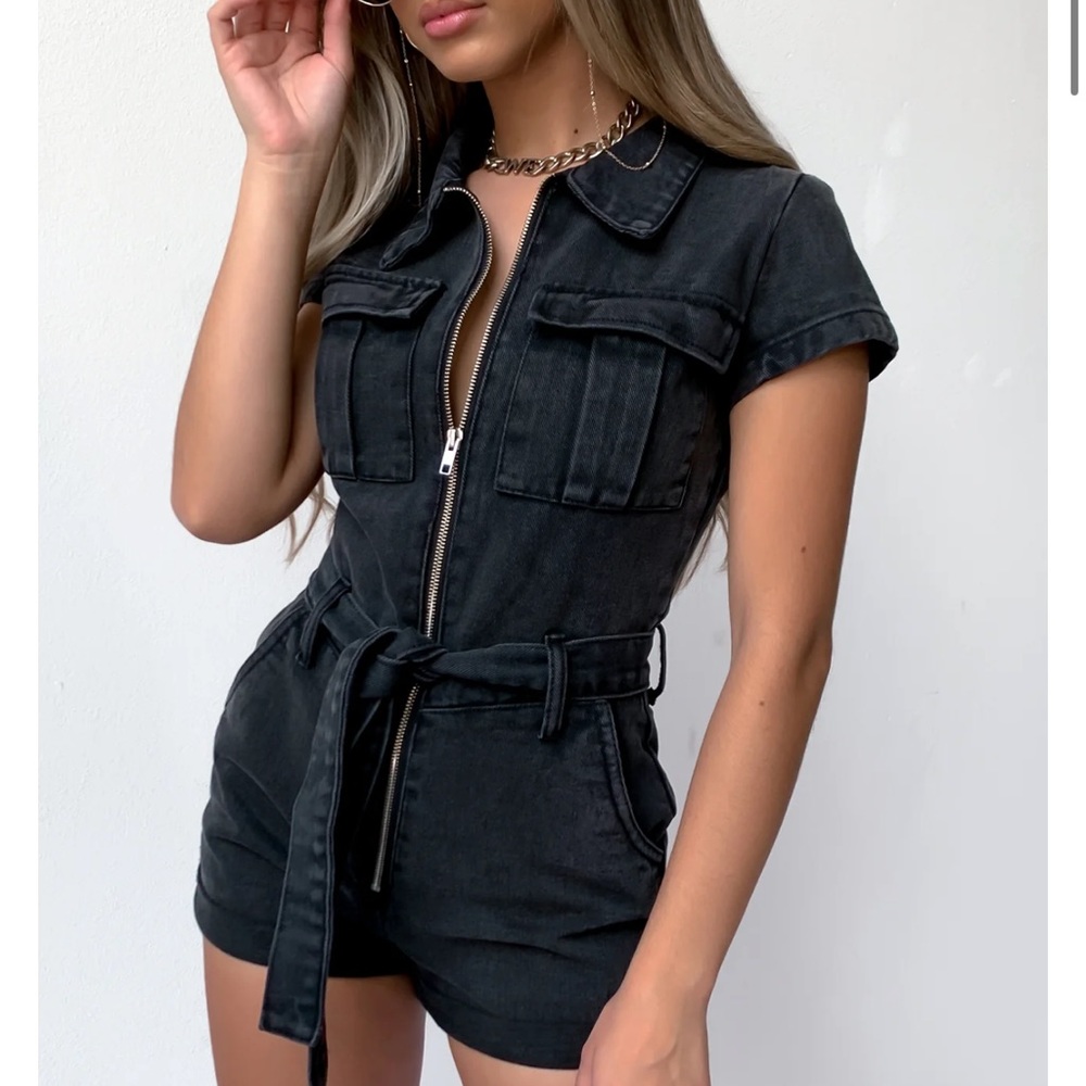 Summer Of Love Playsuit Acid Black White Fox Boutique